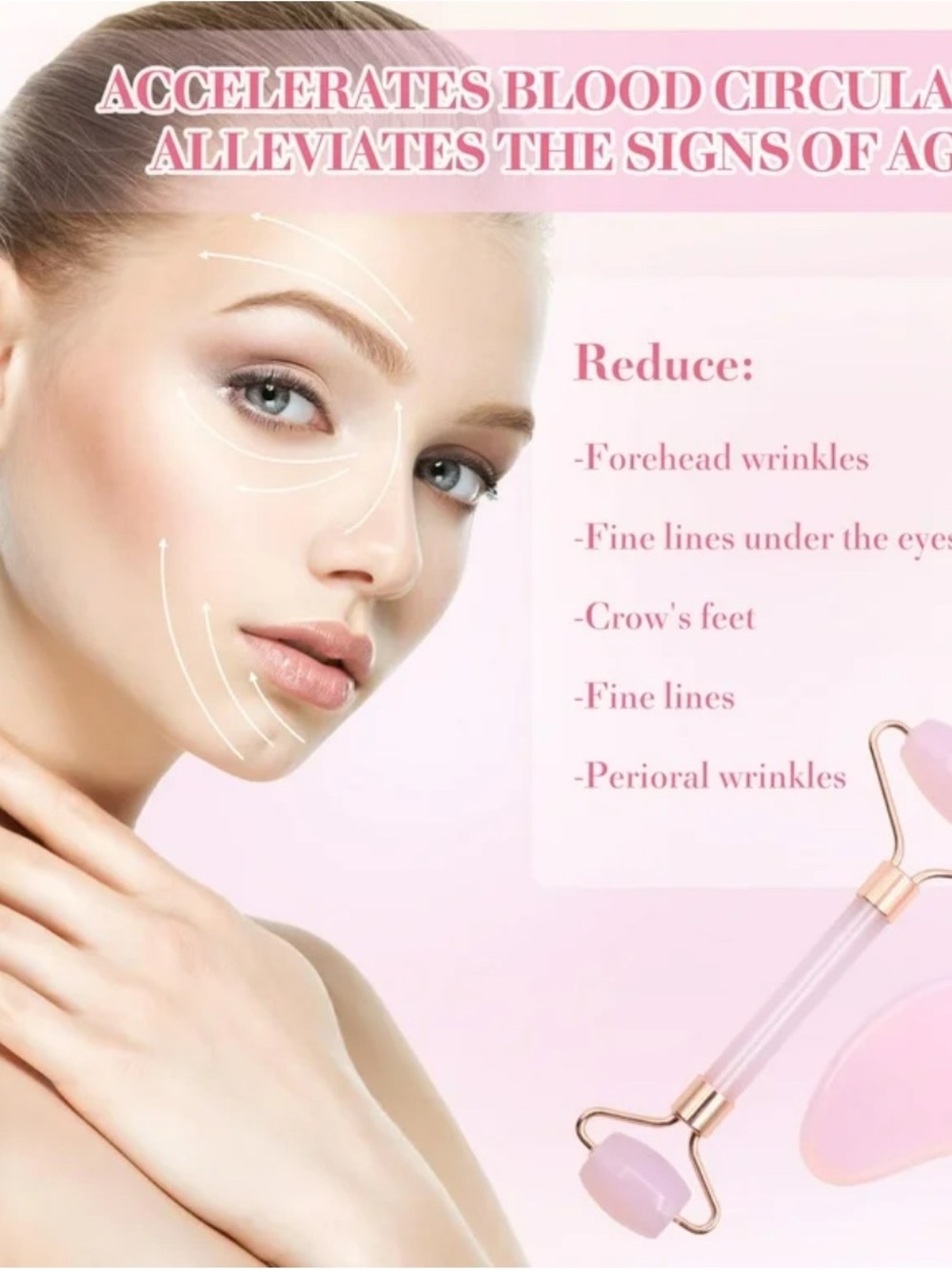 Sephora Rose Quartz Facial Roller - Light Pink - Picture 2 of 5